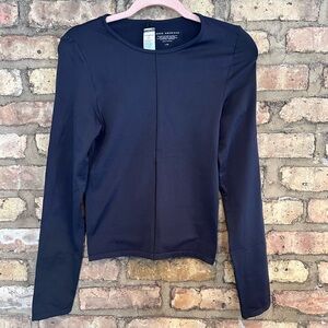 Good American Black Long Sleeve Crewneck Top